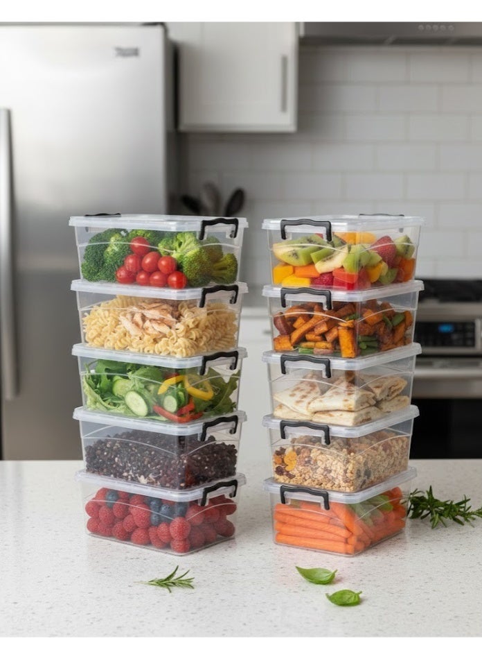 فافيلا طقم علب بلاستيك متعدد الاستخدامات-10 قطعة جودة عالية - سعة1.2 لتر - Image 4